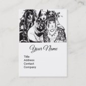 アナトリアンガールズブラックウィイェエスニックファッションスケッチ 名刺 (正面)