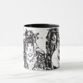 アナトリアンガールズ白黒民族ファッション マグカップ (中央)