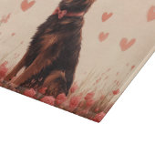 アナトリアンシェパードとバラ – バレンタインデー カッティングボード (角)