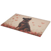 アナトリアンシェパードとバラ – バレンタインデー カッティングボード (角)