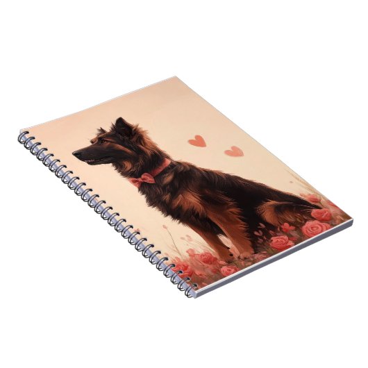 アナトリアンシェパードとバラ – バレンタインデー ノートブック (右側)