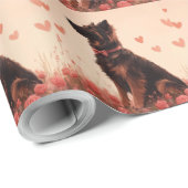 アナトリアンシェパードとバラ – バレンタインデー ラッピングペーパー (ロールコーナー)