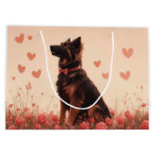 アナトリアンシェパードとバラ – バレンタインデー ラージペーパーバッグ (裏面)