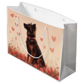 アナトリアンシェパードとバラ – バレンタインデー ラージペーパーバッグ (裏面アングル)