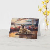 アナトリアンシェパードのクリスマスクルーズ：ポーソーム カード (黄色い花)