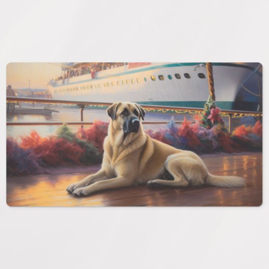 アナトリアンシェパードのクリスマスクルーズ:ポーソーム ラベル (デザイン1)