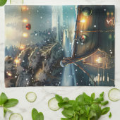 アナトリアンシェパードクリスマスフェスティバル航海 キッチンタオル (折り畳み)