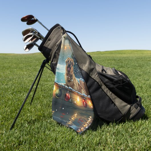 アナトリアンシェパードクリスマスフェスティバル航海 ゴルフタオル (グリーン)