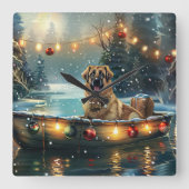 アナトリアンシェパードクリスマスフェスティバル航海 スクエア壁時計 (正面)