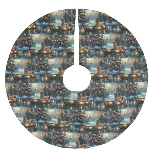 アナトリアンシェパードクリスマスフェスティバル航海 ブラッシュドポリエステルツリースカート (正面)