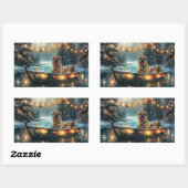 アナトリアンシェパードクリスマスフェスティバル航海 長方形シール (シート)