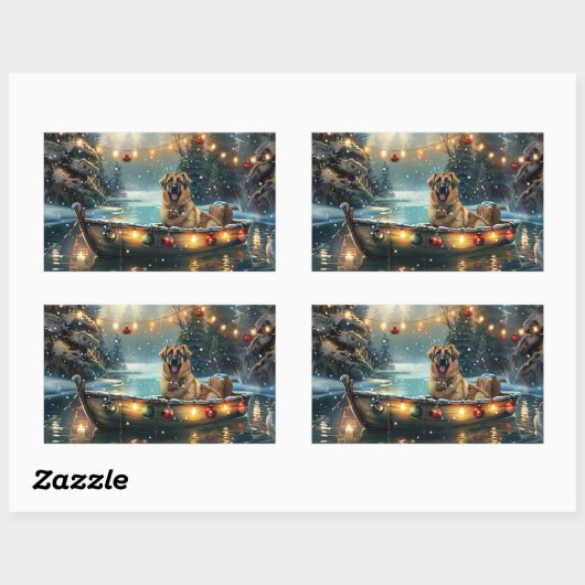 アナトリアンシェパードクリスマスフェスティバル航海 長方形シール (シート)