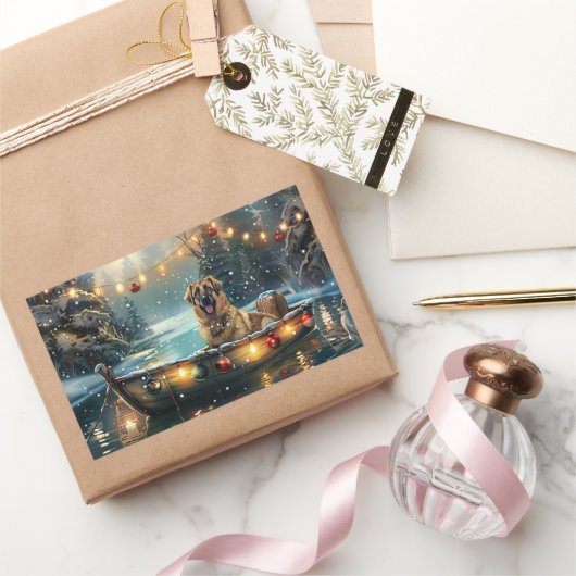 アナトリアンシェパードクリスマスフェスティバル航海 長方形シール (ギフト)