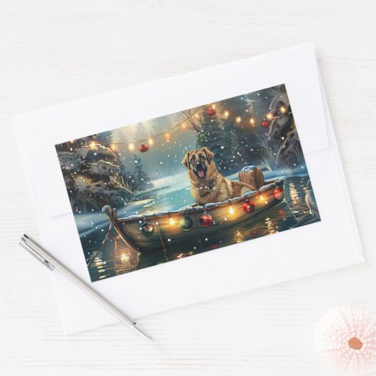 アナトリアンシェパードクリスマスフェスティバル航海 長方形シール (封筒)