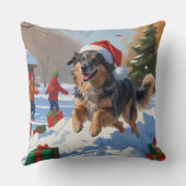 アナトリアンシェパードクリスマスフェスティバル雪 クッション (裏面)