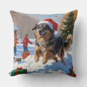アナトリアンシェパードクリスマスフェスティバル雪 クッション (正面)