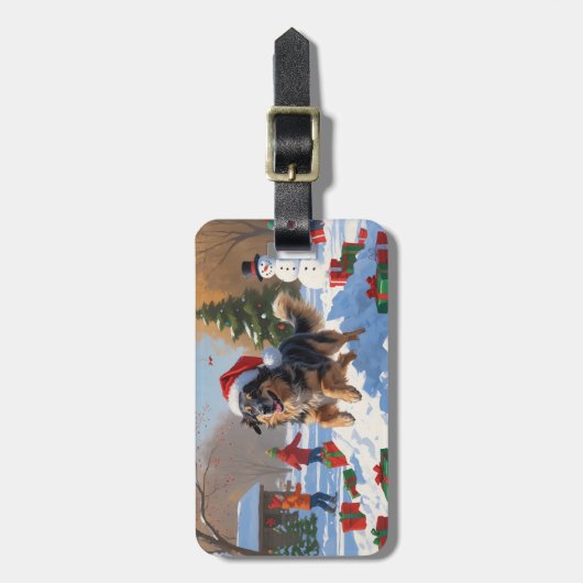 アナトリアンシェパードクリスマスフェスティバル雪 ラゲッジタグ (正面縦)