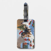 アナトリアンシェパードクリスマスフェスティバル雪 ラゲッジタグ (裏面縦)