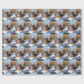 アナトリアンシェパードクリスマスフェスティバル雪 ラッピングペーパー (フラット)