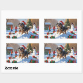 アナトリアンシェパードクリスマスフェスティバル雪 長方形シール (シート)