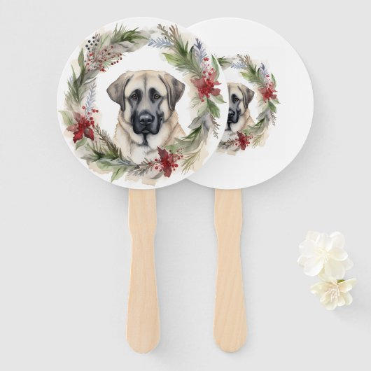 アナトリアンシェパードクリスマスリースフェスティバルカップ ハンドファン (正面&裏面)