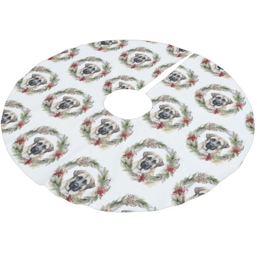 アナトリアンシェパードクリスマスリースフェスティバルカップ ブラッシュドポリエステルツリースカート (アングル)