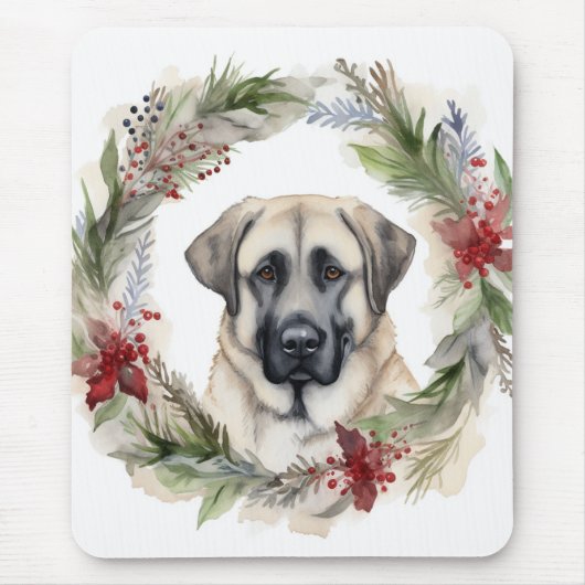 アナトリアンシェパードクリスマスリースフェスティバルカップ マウスパッド (正面)