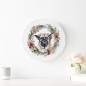 アナトリアンシェパードクリスマスリースフェスティバルカップ ラージ壁時計 (ホーム)