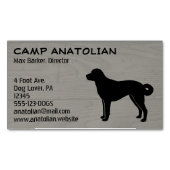 アナトリアンシェパードドグシルエットフェイクウッドスタイル マグネット名刺 (正面)