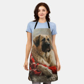 アナトリアンシェパードドッグクリスマスフェスティバル エプロン (着用した状態)