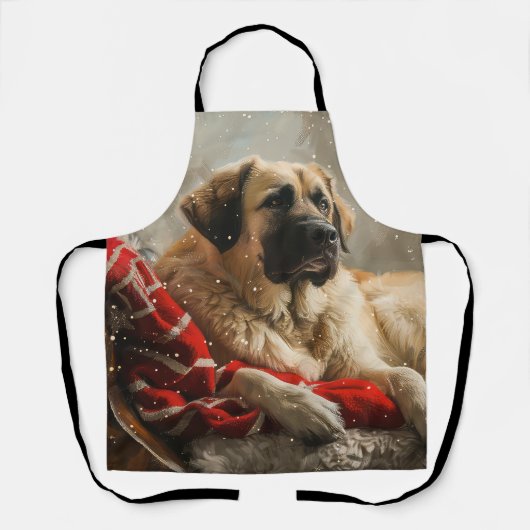 アナトリアンシェパードドッグクリスマスフェスティバル エプロン (正面)