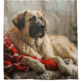 アナトリアンシェパードドッグクリスマスフェスティバル シャワーカーテン (正面)