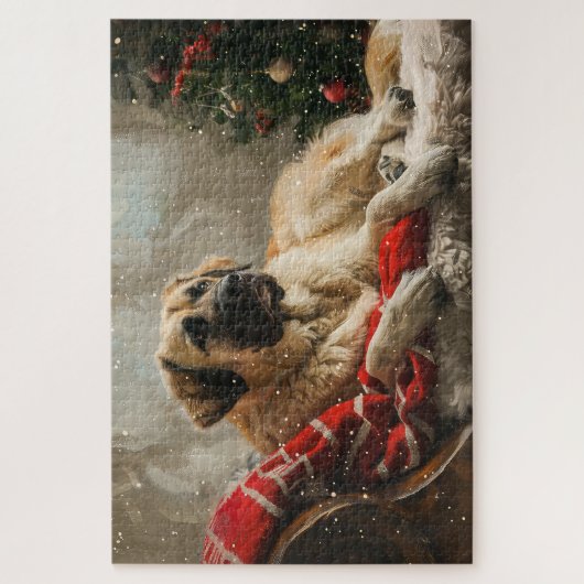 アナトリアンシェパードドッグクリスマスフェスティバル ジグソーパズル (縦)