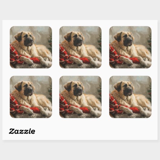 アナトリアンシェパードドッグクリスマスフェスティバル スクエアシール (シート)