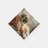 アナトリアンシェパードドッグクリスマスフェスティバル スタンダードカクテルナプキン (角)