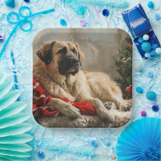 アナトリアンシェパードドッグクリスマスフェスティバル ペーパープレート (パーティー)