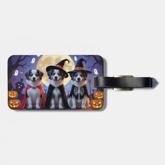 アナトリアンシェパードドッグスパンプキンハロウィンおもしろい ラゲッジタグ (裏面横)
