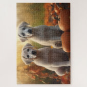 アナトリアンシェパードパピーオータムデライトカボチャ ジグソーパズル (縦)