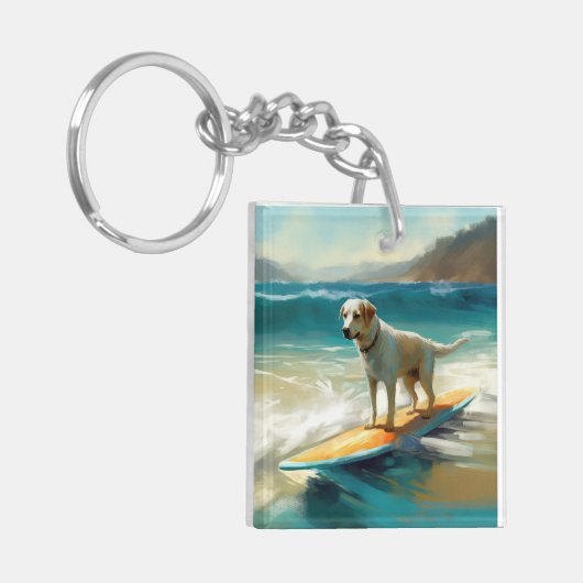 アナトリアンシェパードビーチサーフィン絵画ズ キーホルダー (正面左)