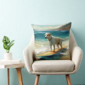 アナトリアンシェパードビーチサーフィン絵画ズ クッション (椅子)