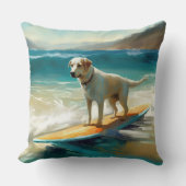 アナトリアンシェパードビーチサーフィン絵画ズ クッション (正面)