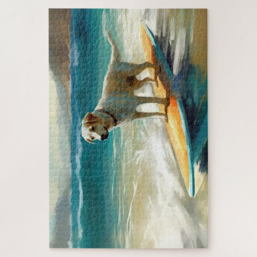 アナトリアンシェパードビーチサーフィン絵画ズ ジグソーパズル (縦)