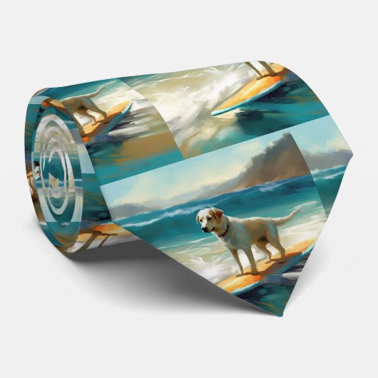アナトリアンシェパードビーチサーフィン絵画ズ ネクタイ (ロール)