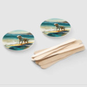 アナトリアンシェパードビーチサーフィン絵画ズ ハンドファン (組立なし)