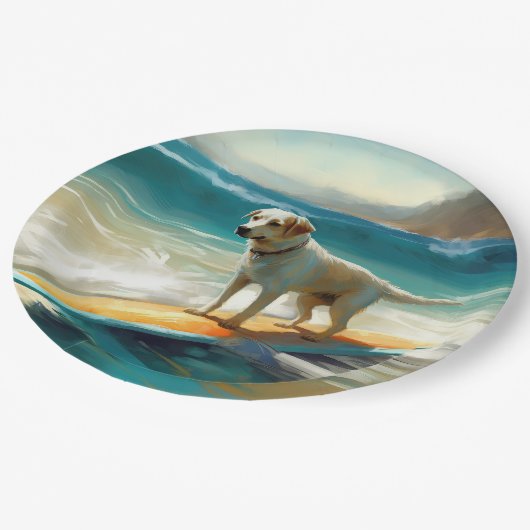 アナトリアンシェパードビーチサーフィン絵画ズ ペーパープレート (アングル)