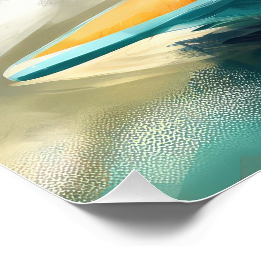 アナトリアンシェパードビーチサーフィン絵画ズ ポスター (コーナー)