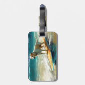 アナトリアンシェパードビーチサーフィン絵画ズ ラゲッジタグ (裏面縦)