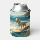 アナトリアンシェパードビーチサーフィン絵画ズ 缶クーラー (缶正面)