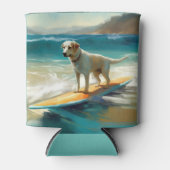 アナトリアンシェパードビーチサーフィン絵画ズ 缶クーラー (正面)