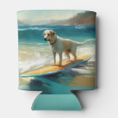 アナトリアンシェパードビーチサーフィン絵画ズ 缶クーラー (裏面)